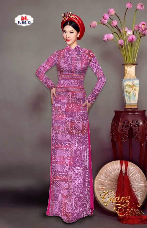 Vải Áo Dài Hoa Văn Kiểu Mới AD TU183