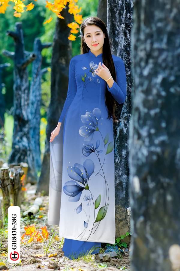Vải Áo Dài Hoa In 3D Vừa Ra AD GH8430 31 Vải Áo Dài Hoa In 3D Vừa Ra AD GH8430