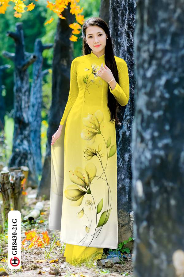 Vải Áo Dài Hoa In 3D Vừa Ra AD GH8430 32 Vải Áo Dài Hoa In 3D Vừa Ra AD GH8430