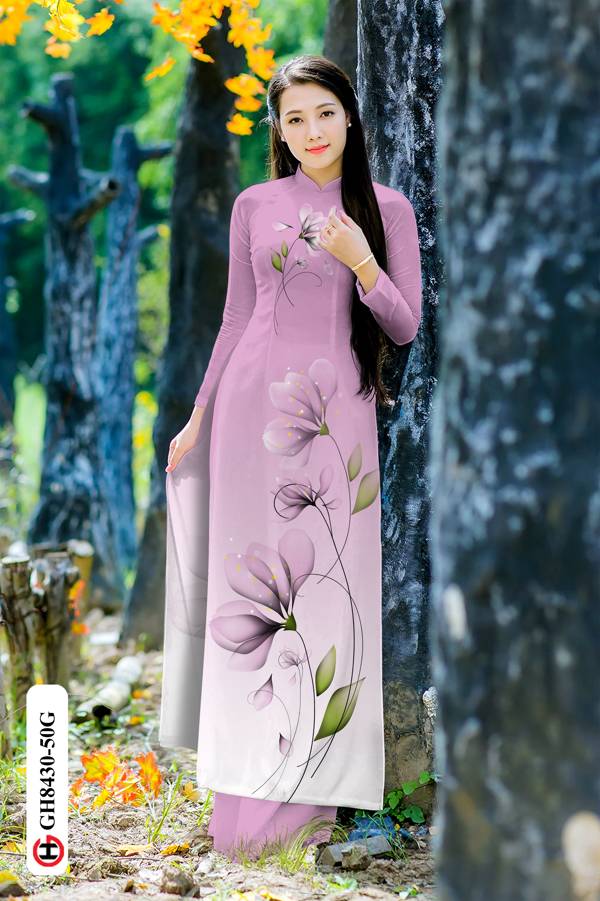 Vải Áo Dài Hoa In 3D Vừa Ra AD GH8430 35 Vải Áo Dài Hoa In 3D Vừa Ra AD GH8430