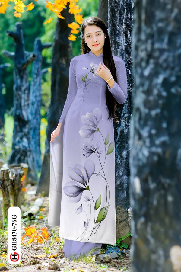 Vải Áo Dài Hoa In 3D Vừa Ra AD GH8430 36 Vải Áo Dài Hoa In 3D Vừa Ra AD GH8430