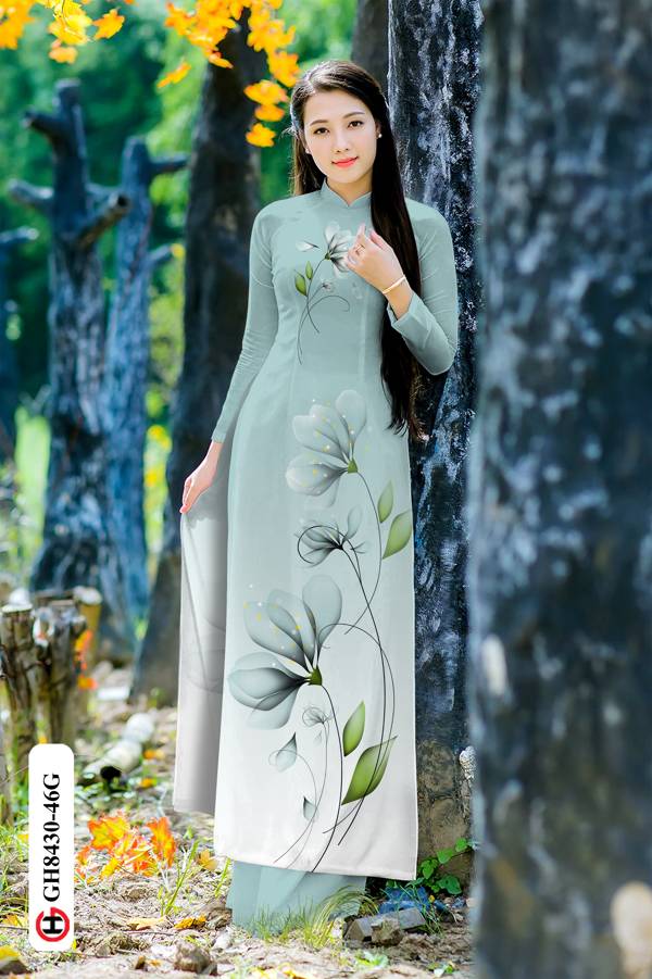Vải Áo Dài Hoa In 3D Vừa Ra AD GH8430 38 Vải Áo Dài Hoa In 3D Vừa Ra AD GH8430
