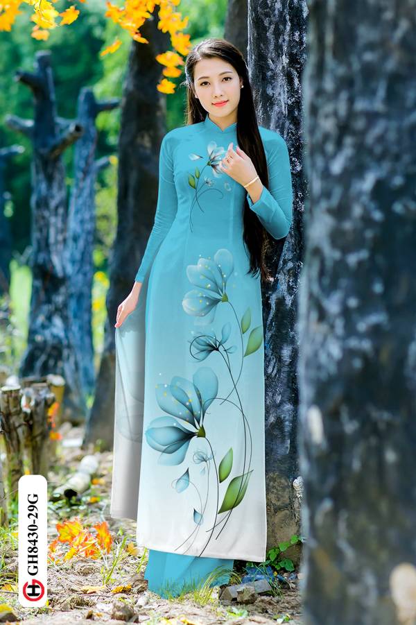 Vải Áo Dài Hoa In 3D Vừa Ra AD GH8430 40 Vải Áo Dài Hoa In 3D Vừa Ra AD GH8430