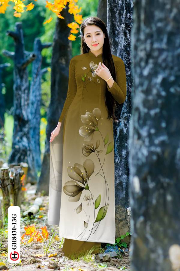 Vải Áo Dài Hoa In 3D Vừa Ra AD GH8430 42 Vải Áo Dài Hoa In 3D Vừa Ra AD GH8430