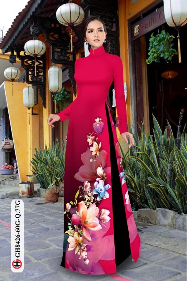 Vải Áo Dài Hoa In 3D Kiểu Mới AD GH8426 31 Vải Áo Dài Hoa In 3D Kiểu Mới AD GH8426