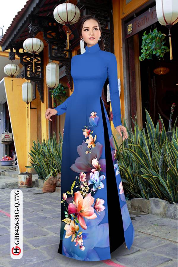 Vải Áo Dài Hoa In 3D Kiểu Mới AD GH8426 32 Vải Áo Dài Hoa In 3D Kiểu Mới AD GH8426