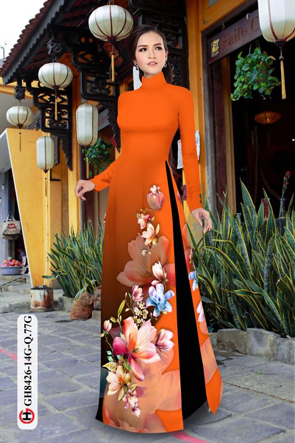 Vải Áo Dài Hoa In 3D Kiểu Mới AD GH8426 35 Vải Áo Dài Hoa In 3D Kiểu Mới AD GH8426