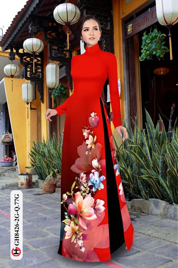 Vải Áo Dài Hoa In 3D Kiểu Mới AD GH8426 36 Vải Áo Dài Hoa In 3D Kiểu Mới AD GH8426