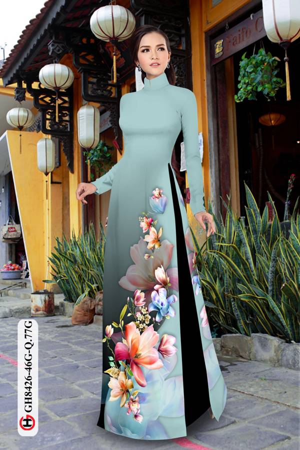 Vải Áo Dài Hoa In 3D Kiểu Mới AD GH8426 38 Vải Áo Dài Hoa In 3D Kiểu Mới AD GH8426