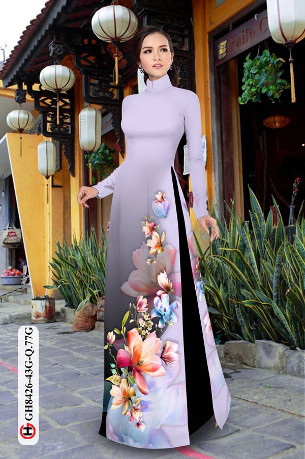 Vải Áo Dài Hoa In 3D Kiểu Mới AD GH8426 39 Vải Áo Dài Hoa In 3D Kiểu Mới AD GH8426