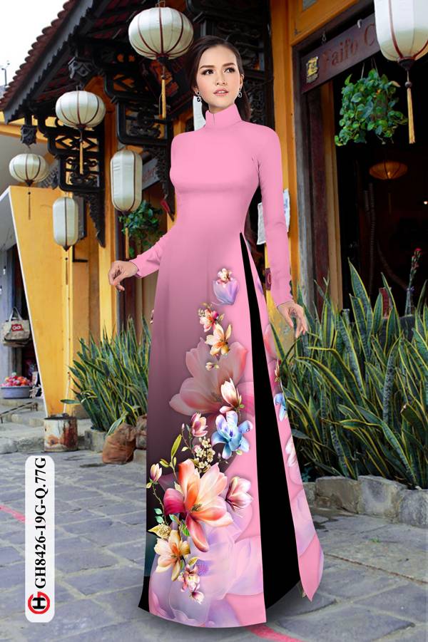 Vải Áo Dài Hoa In 3D Kiểu Mới AD GH8426 42 Vải Áo Dài Hoa In 3D Kiểu Mới AD GH8426