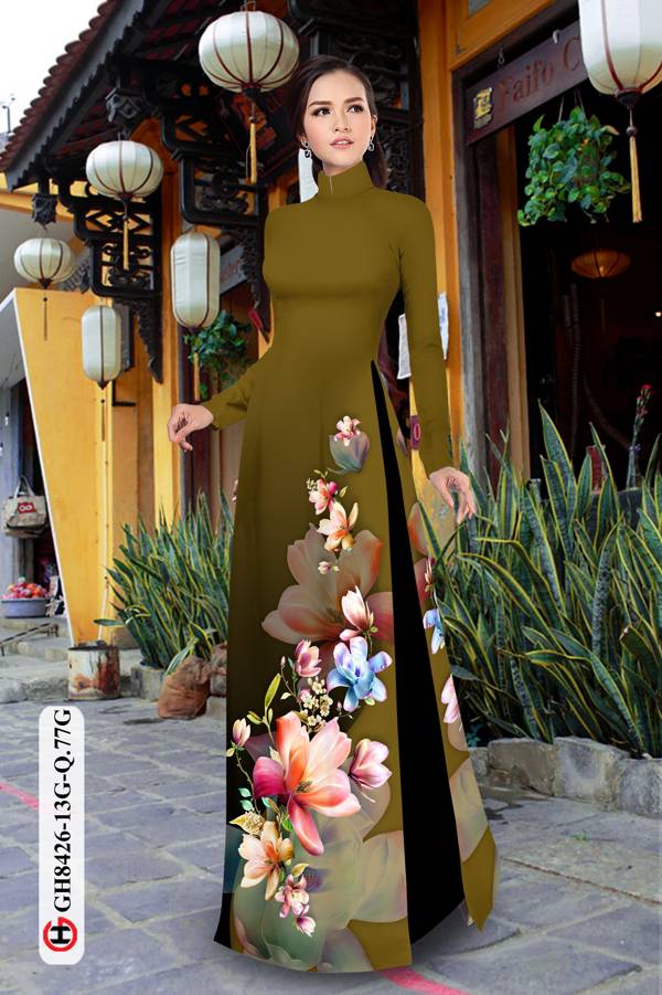 Vải Áo Dài Hoa In 3D Kiểu Mới AD GH8426 43 Vải Áo Dài Hoa In 3D Kiểu Mới AD GH8426