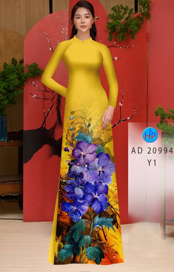 Vải Áo Dài Hoa In 3D Độc Đáo AD 20994 45 Vải Áo Dài Hoa In 3D Độc Đáo AD 20994