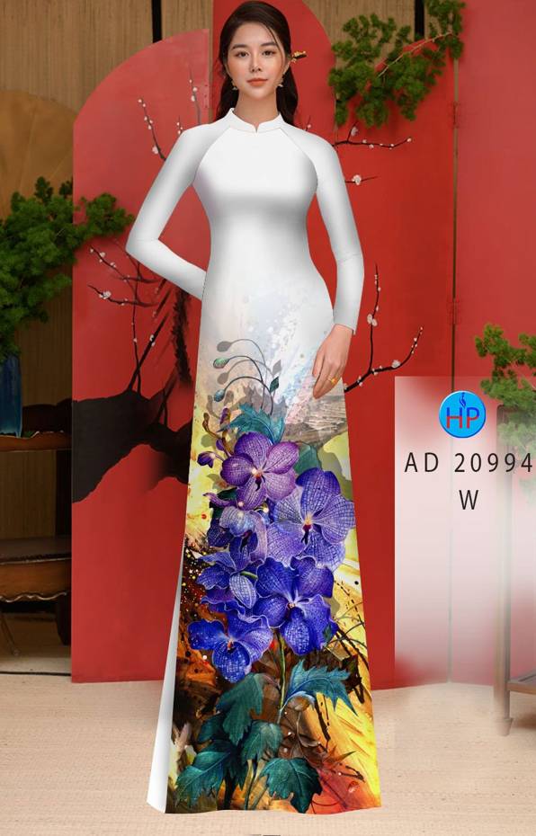 Vải Áo Dài Hoa In 3D Độc Đáo AD 20994 49 Vải Áo Dài Hoa In 3D Độc Đáo AD 20994
