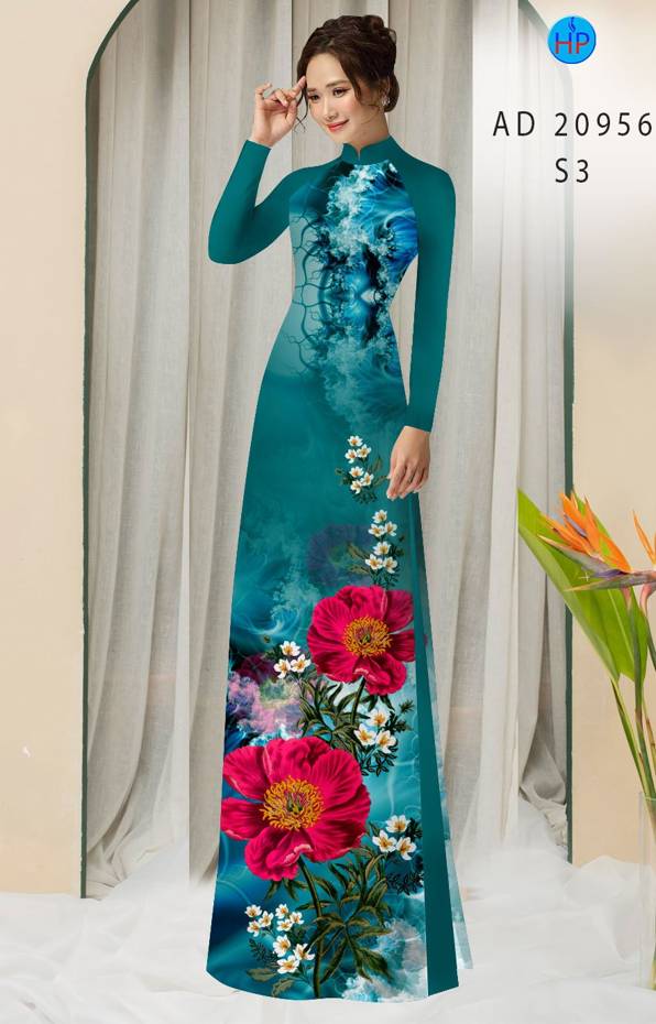 Vải Áo Dài Hoa In 3D Kiểu Mới AD 20956 39 Vải Áo Dài Hoa In 3D Kiểu Mới AD 20956