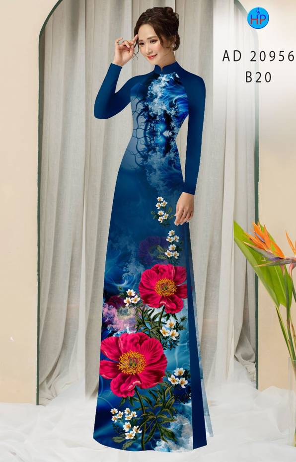 Vải Áo Dài Hoa In 3D Kiểu Mới AD 20956 47 Vải Áo Dài Hoa In 3D Kiểu Mới AD 20956