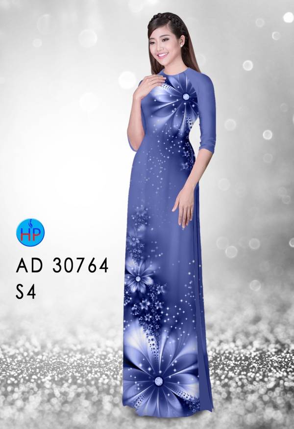 Vải Áo Dài Hoa In 3D Kiểu Mới AD 30764 41 Vải Áo Dài Hoa In 3D Kiểu Mới AD 30764