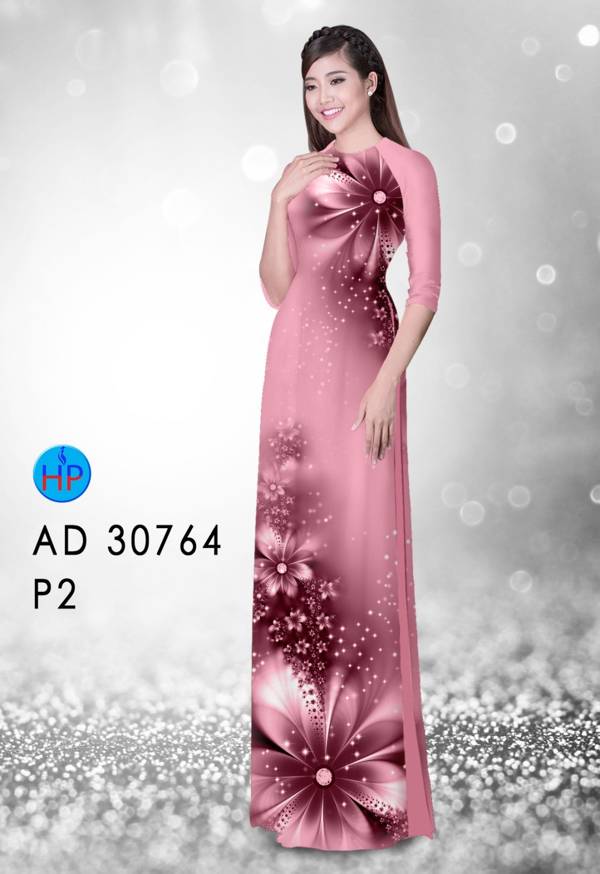 Vải Áo Dài Hoa In 3D Kiểu Mới AD 30764 40 Vải Áo Dài Hoa In 3D Kiểu Mới AD 30764