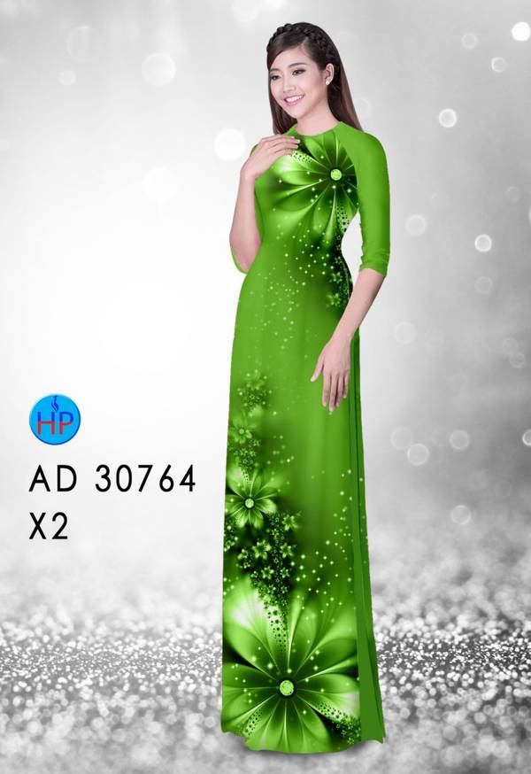 Vải Áo Dài Hoa In 3D Kiểu Mới AD 30764 42 Vải Áo Dài Hoa In 3D Kiểu Mới AD 30764