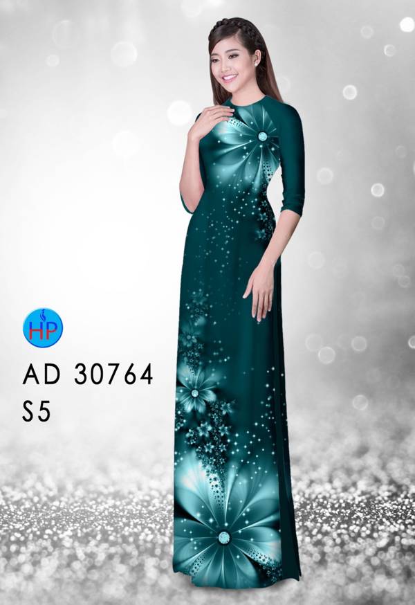 Vải Áo Dài Hoa In 3D Kiểu Mới AD 30764 44 Vải Áo Dài Hoa In 3D Kiểu Mới AD 30764