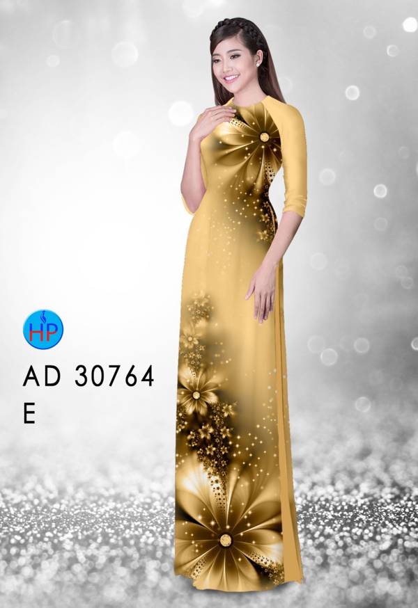 Vải Áo Dài Hoa In 3D Kiểu Mới AD 30764 45 Vải Áo Dài Hoa In 3D Kiểu Mới AD 30764