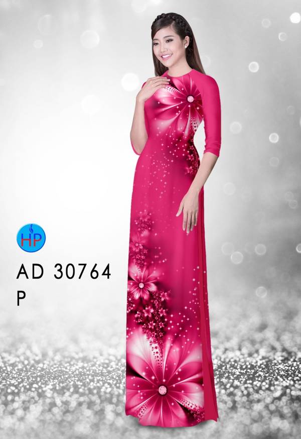 Vải Áo Dài Hoa In 3D Kiểu Mới AD 30764 48 Vải Áo Dài Hoa In 3D Kiểu Mới AD 30764