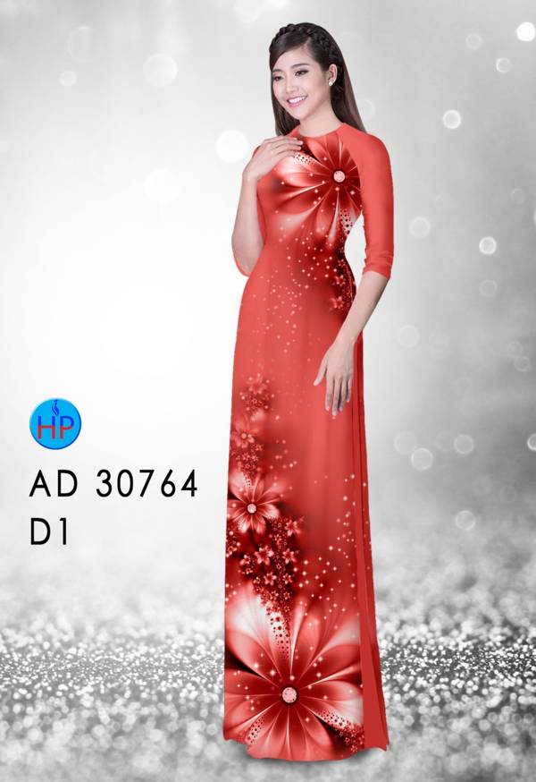 Vải Áo Dài Hoa In 3D Kiểu Mới AD 30764 47 Vải Áo Dài Hoa In 3D Kiểu Mới AD 30764
