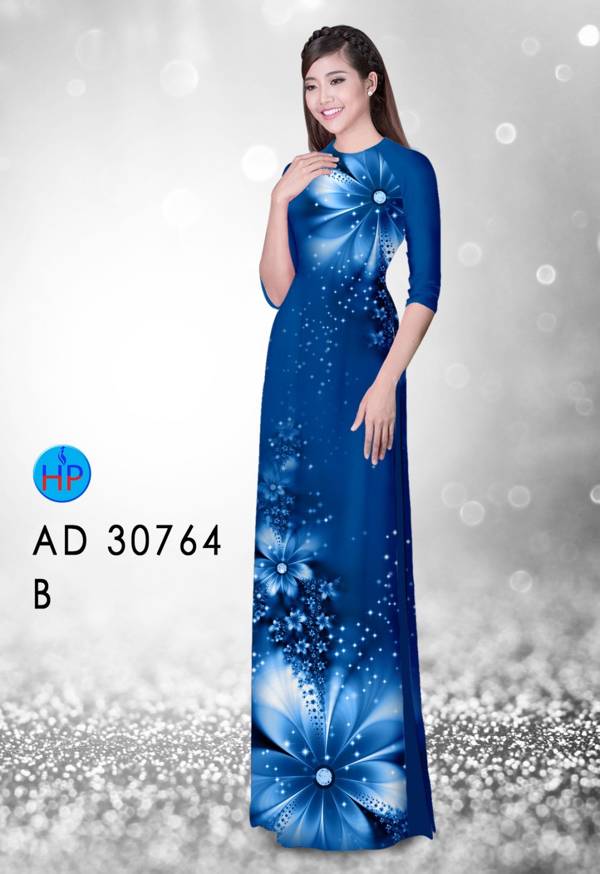 Vải Áo Dài Hoa In 3D Kiểu Mới AD 30764 46 Vải Áo Dài Hoa In 3D Kiểu Mới AD 30764