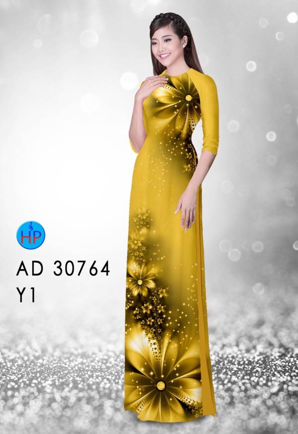 Vải Áo Dài Hoa In 3D Kiểu Mới AD 30764 51 Vải Áo Dài Hoa In 3D Kiểu Mới AD 30764