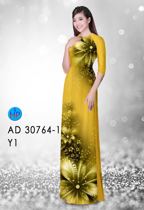 Vải Áo Dài Hoa In 3D Kiểu Mới AD 30764 52 Vải Áo Dài Hoa In 3D Kiểu Mới AD 30764