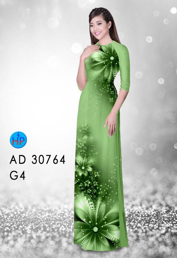 Vải Áo Dài Hoa In 3D Kiểu Mới AD 30764 49 Vải Áo Dài Hoa In 3D Kiểu Mới AD 30764