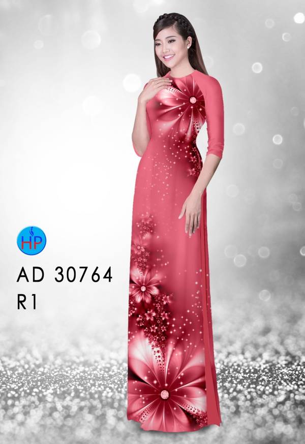 Vải Áo Dài Hoa In 3D Kiểu Mới AD 30764 53 Vải Áo Dài Hoa In 3D Kiểu Mới AD 30764
