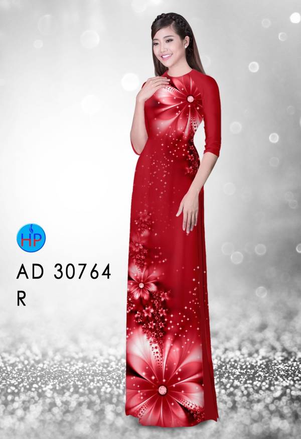 Vải Áo Dài Hoa In 3D Kiểu Mới AD 30764 54 Vải Áo Dài Hoa In 3D Kiểu Mới AD 30764