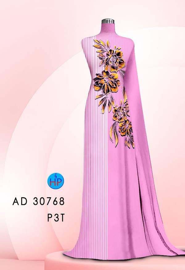 Vải Áo Dài Hoa In 3D Mới Ra AD 30768 44 Vải Áo Dài Hoa In 3D Mới Ra AD 30768