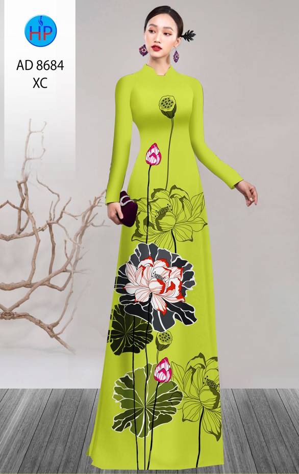 Vải Áo Dài Hoa Sen Độc Đáo AD 8684 39 Vải Áo Dài Hoa Sen Độc Đáo AD 8684