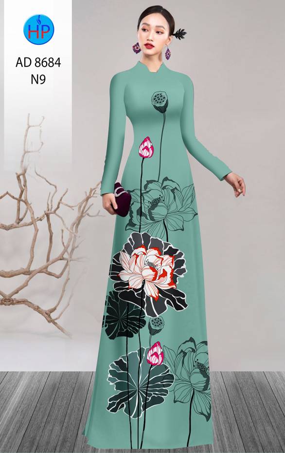 Vải Áo Dài Hoa Sen Độc Đáo AD 8684 37 Vải Áo Dài Hoa Sen Độc Đáo AD 8684