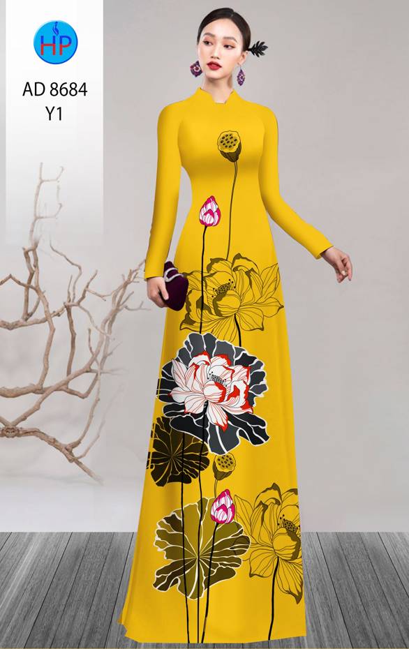 Vải Áo Dài Hoa Sen Độc Đáo AD 8684 38 Vải Áo Dài Hoa Sen Độc Đáo AD 8684