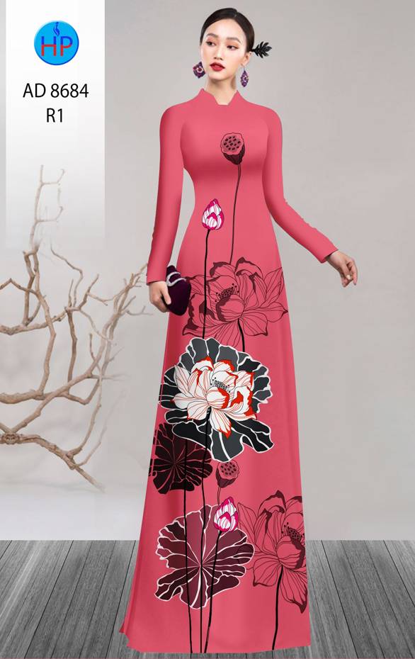 Vải Áo Dài Hoa Sen Độc Đáo AD 8684 42 Vải Áo Dài Hoa Sen Độc Đáo AD 8684