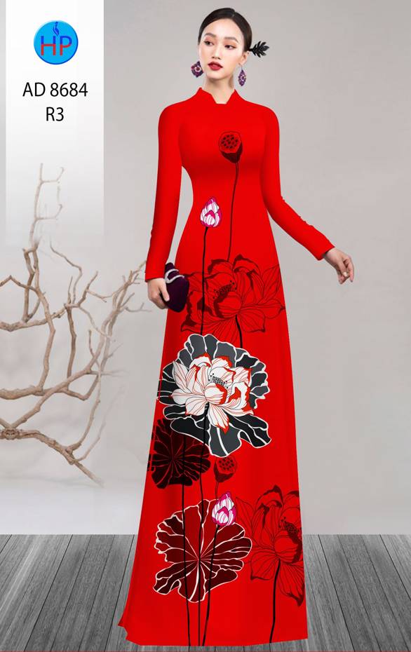 Vải Áo Dài Hoa Sen Độc Đáo AD 8684 45 Vải Áo Dài Hoa Sen Độc Đáo AD 8684