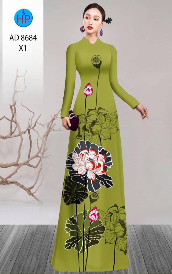Vải Áo Dài Hoa Sen Độc Đáo AD 8684 47 Vải Áo Dài Hoa Sen Độc Đáo AD 8684