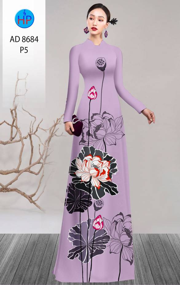 Vải Áo Dài Hoa Sen Độc Đáo AD 8684 49 Vải Áo Dài Hoa Sen Độc Đáo AD 8684