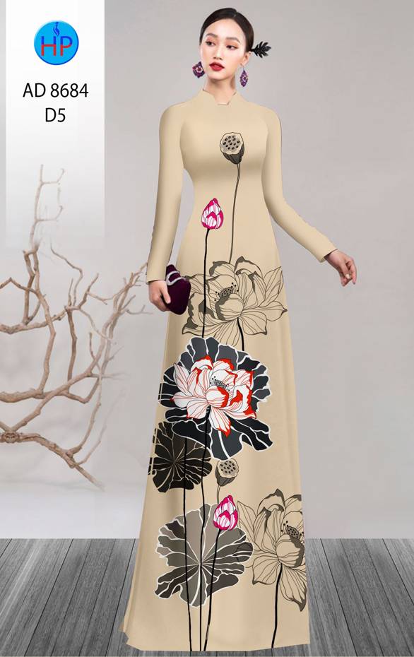 Vải Áo Dài Hoa Sen Độc Đáo AD 8684 46 Vải Áo Dài Hoa Sen Độc Đáo AD 8684
