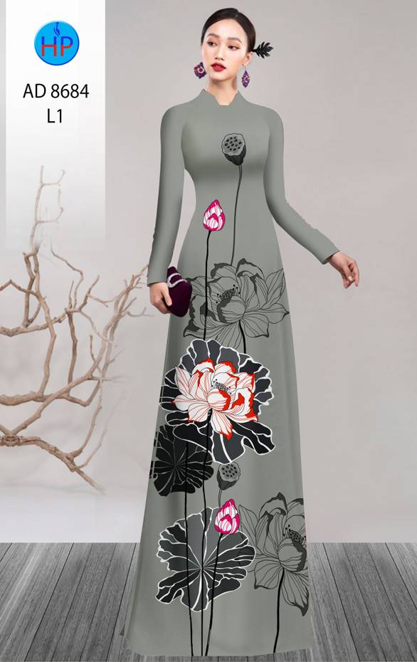 Vải Áo Dài Hoa Sen Độc Đáo AD 8684 48 Vải Áo Dài Hoa Sen Độc Đáo AD 8684
