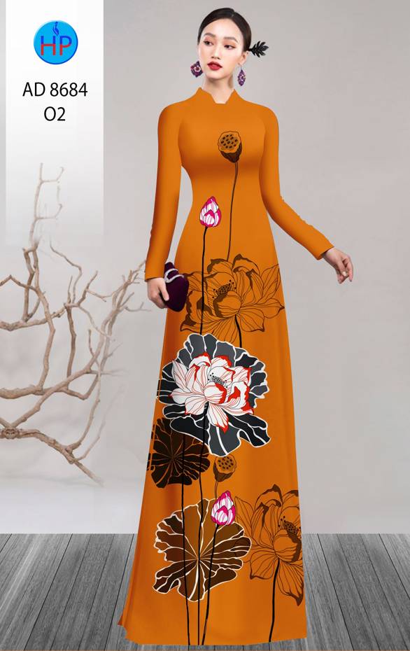 Vải Áo Dài Hoa Sen Độc Đáo AD 8684 50 Vải Áo Dài Hoa Sen Độc Đáo AD 8684