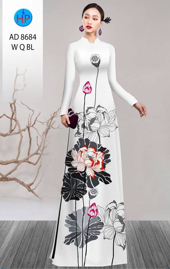 Vải Áo Dài Hoa Sen Độc Đáo AD 8684 51 Vải Áo Dài Hoa Sen Độc Đáo AD 8684