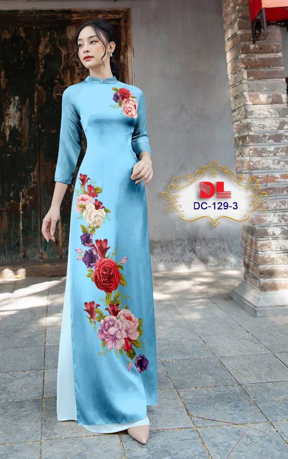 Vải Áo Dài Hoa Hồng Kiểu Mới AD DC129