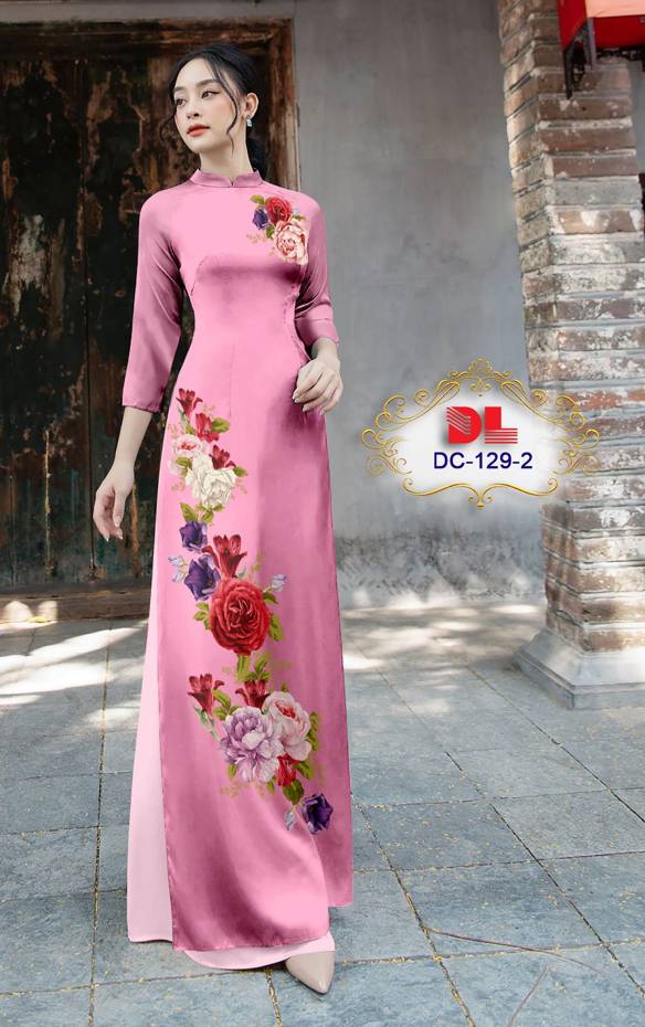 Vải Áo Dài Hoa Hồng Kiểu Mới AD DC129