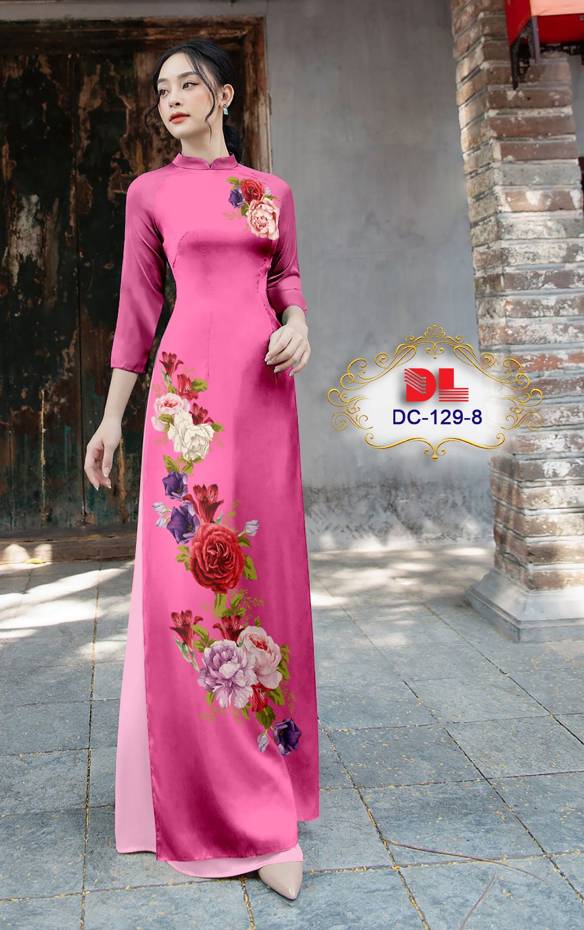 Vải Áo Dài Hoa Hồng Kiểu Mới AD DC129