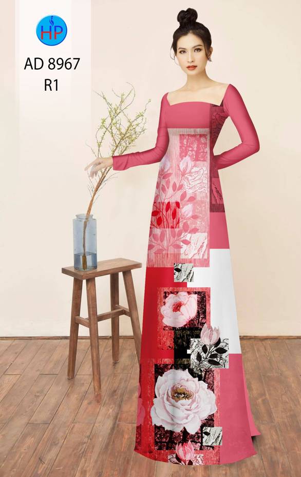 Vải Áo Dài Hoa In 3D Kiểu Mới AD 8967 37 Vải Áo Dài Hoa In 3D Kiểu Mới AD 8967