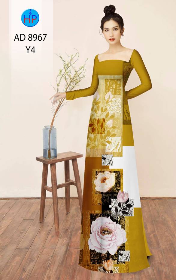 Vải Áo Dài Hoa In 3D Kiểu Mới AD 8967 38 Vải Áo Dài Hoa In 3D Kiểu Mới AD 8967